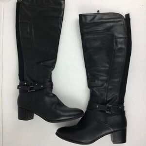 Angelina by De Blossom Black Tall “Tiffany” Boots